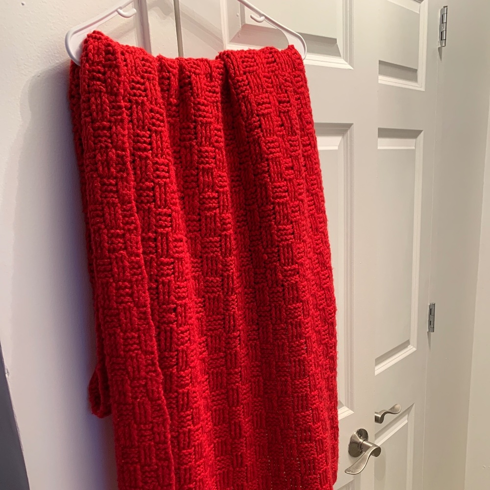 Handmade , crimson color scarf
